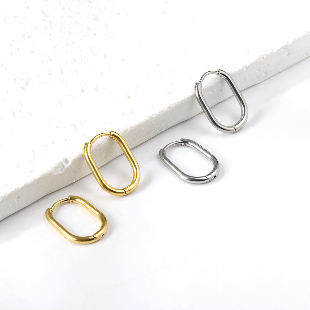 Plain Oval Hoop Earrings