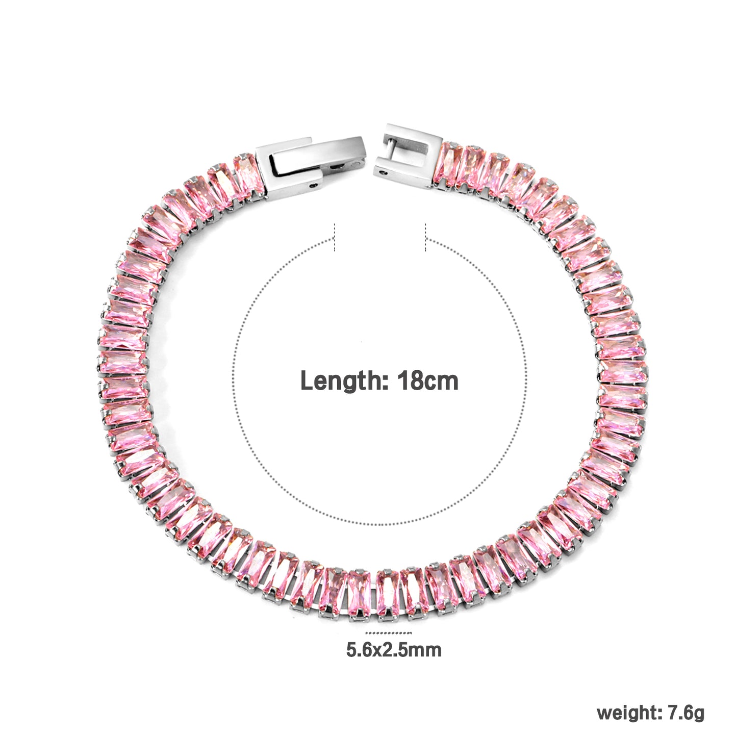 Pink Stone Tennis Bracelet