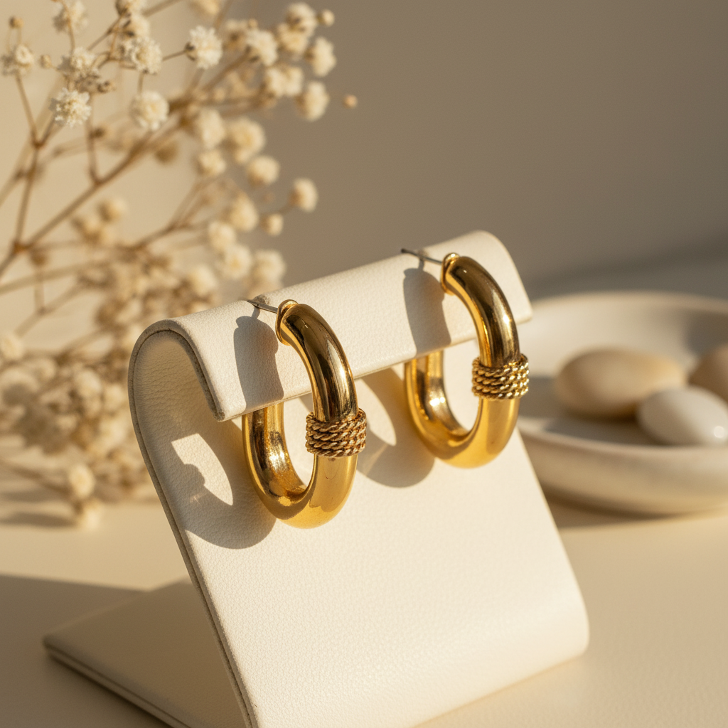 Gold Tyre Earrings
