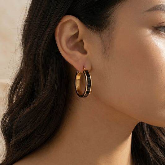 Black Gold Hoops
