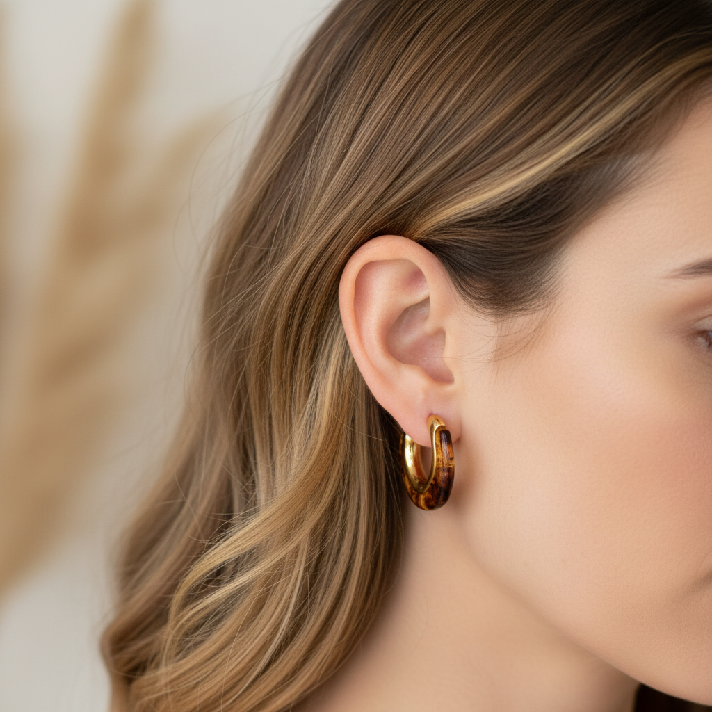 Golden Brown Hoop Earrings