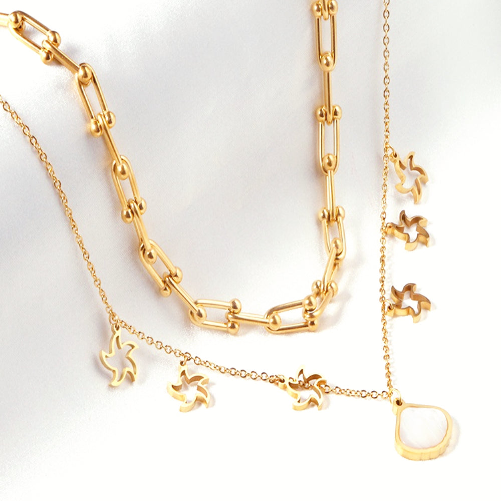 Charm Cluster layered Necklace