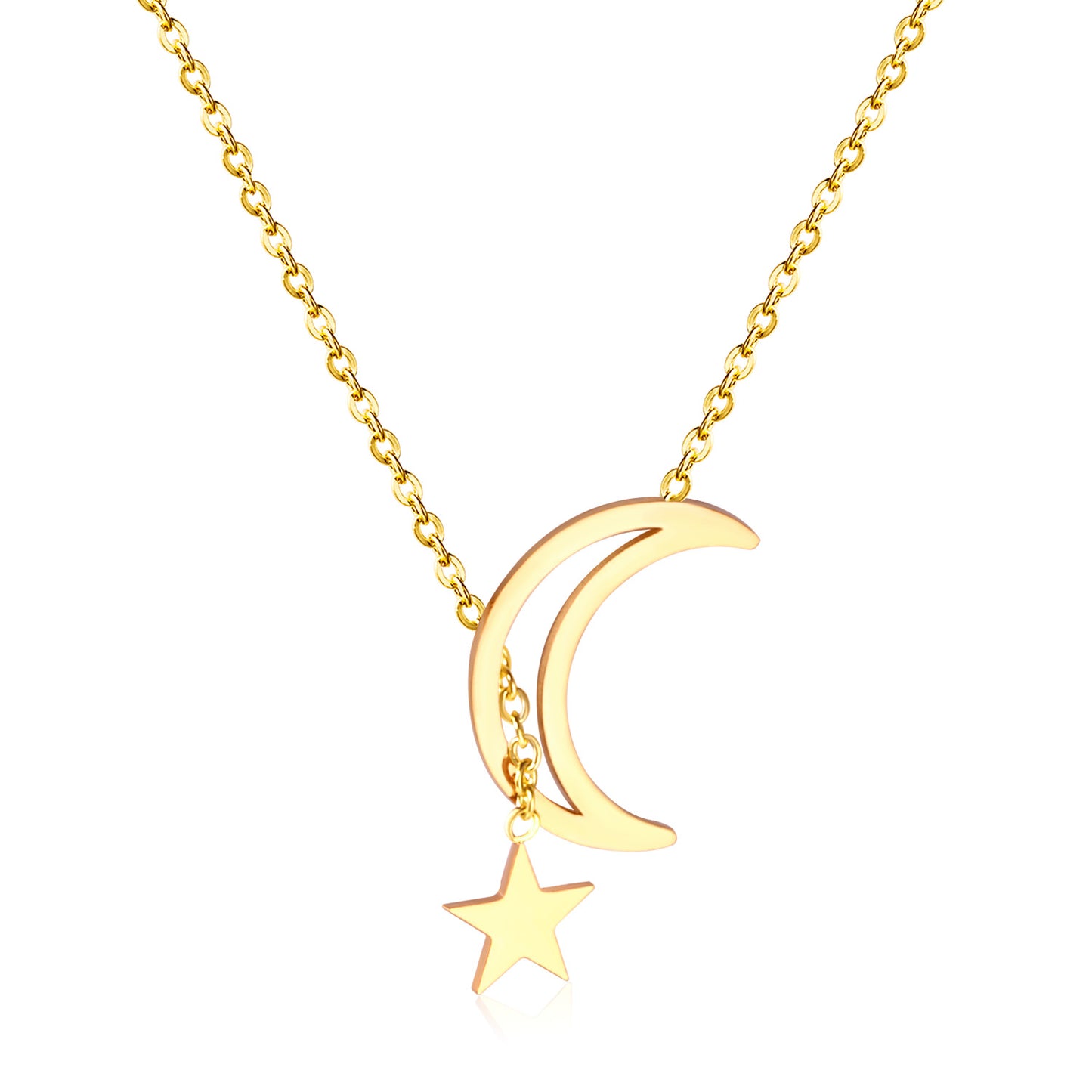 Interlock Star Moon Necklace
