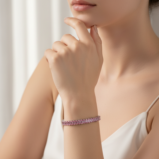 Pink Stone Tennis Bracelet