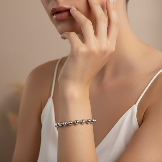 Silver Beaded Bracelet