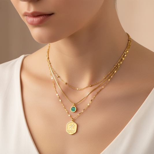 Sunset Pendant Layered Nacklace