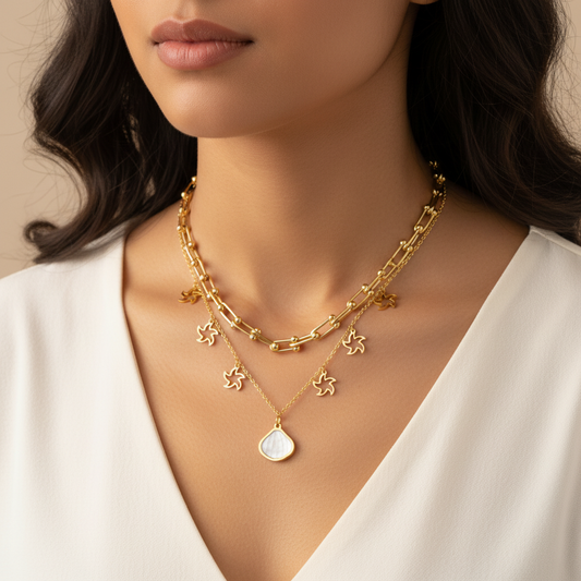 Charm Cluster layered Necklace