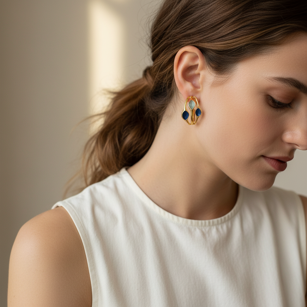 Abstract Wave Earrings