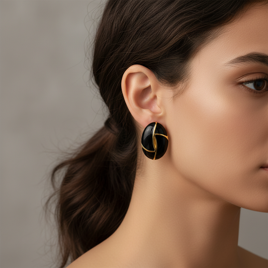 Geometrical Black Earrings