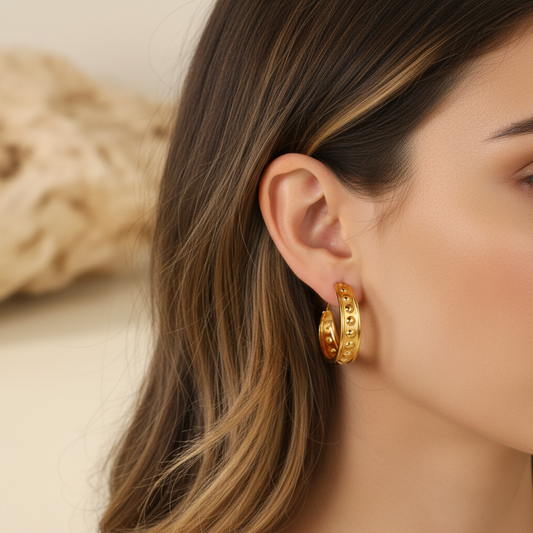 Dotted Hoop Earrings