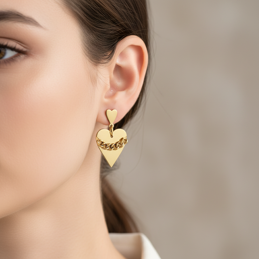Heart Chain Earrings