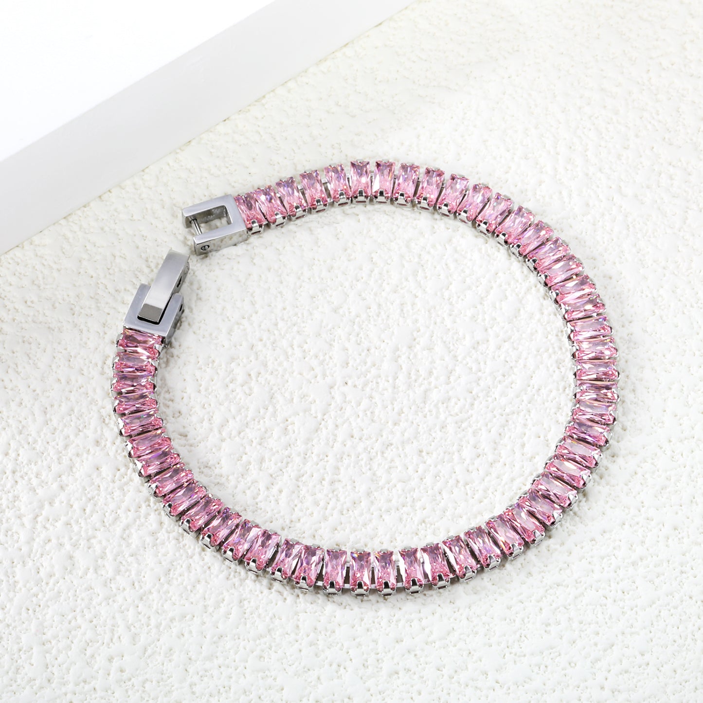 Pink Stone Tennis Bracelet