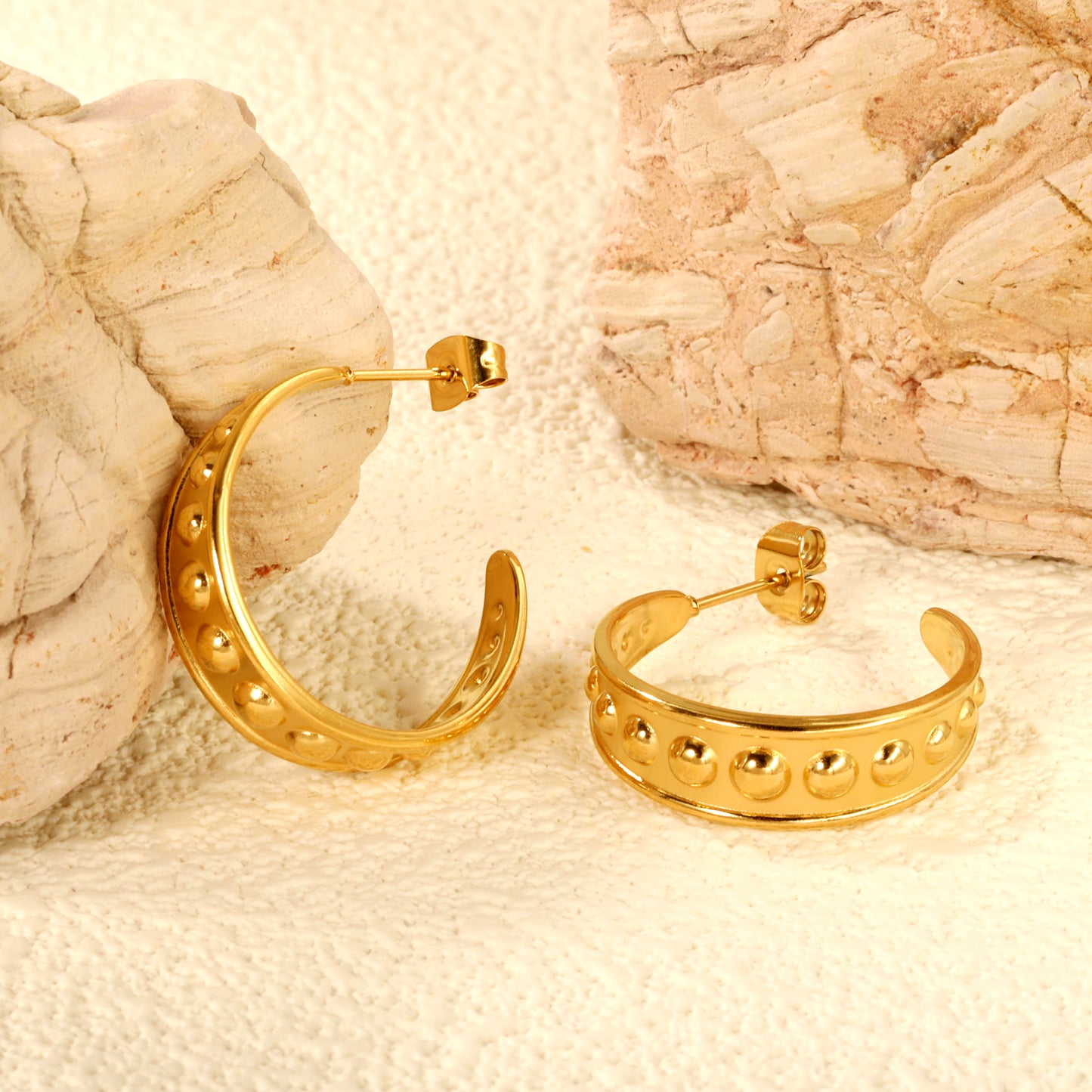 Dotted Hoop Earrings