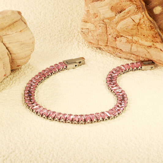 Pink Stone Tennis Bracelet