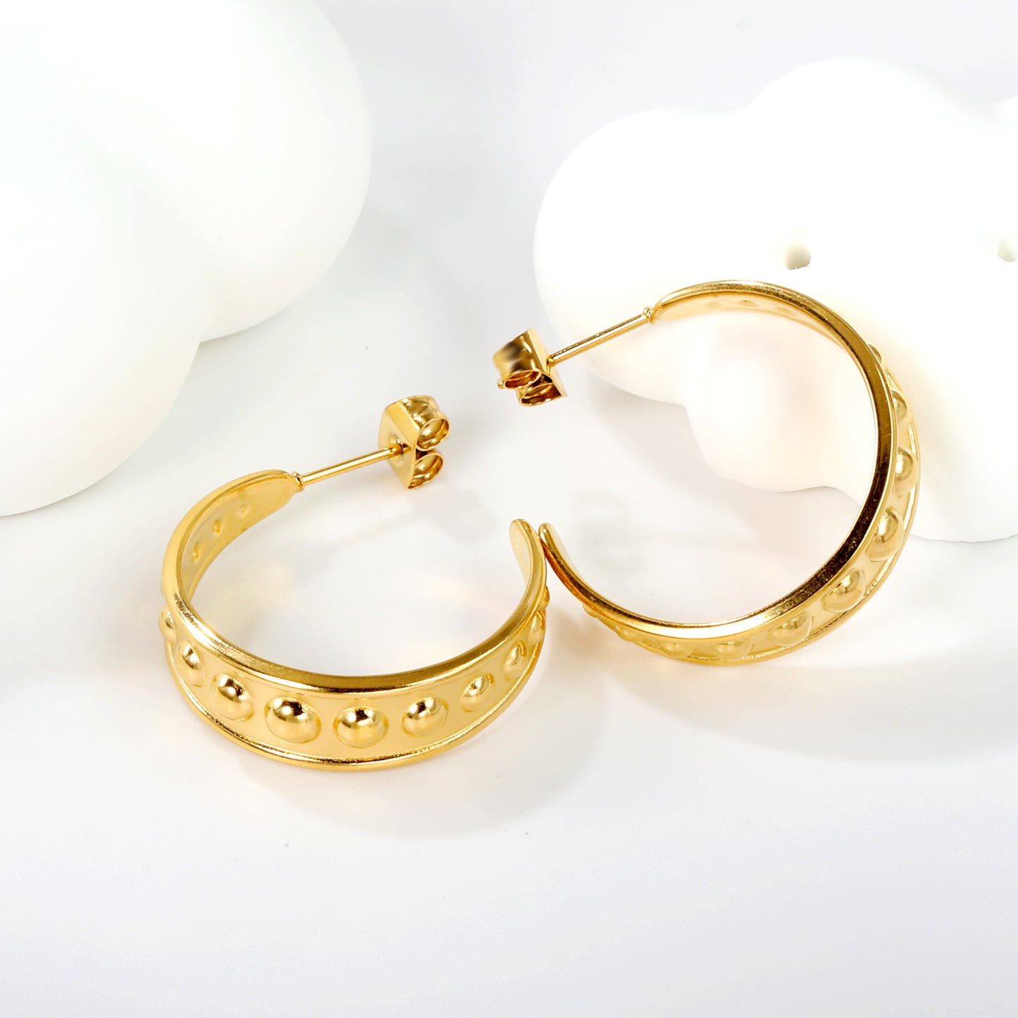 Dotted Hoop Earrings