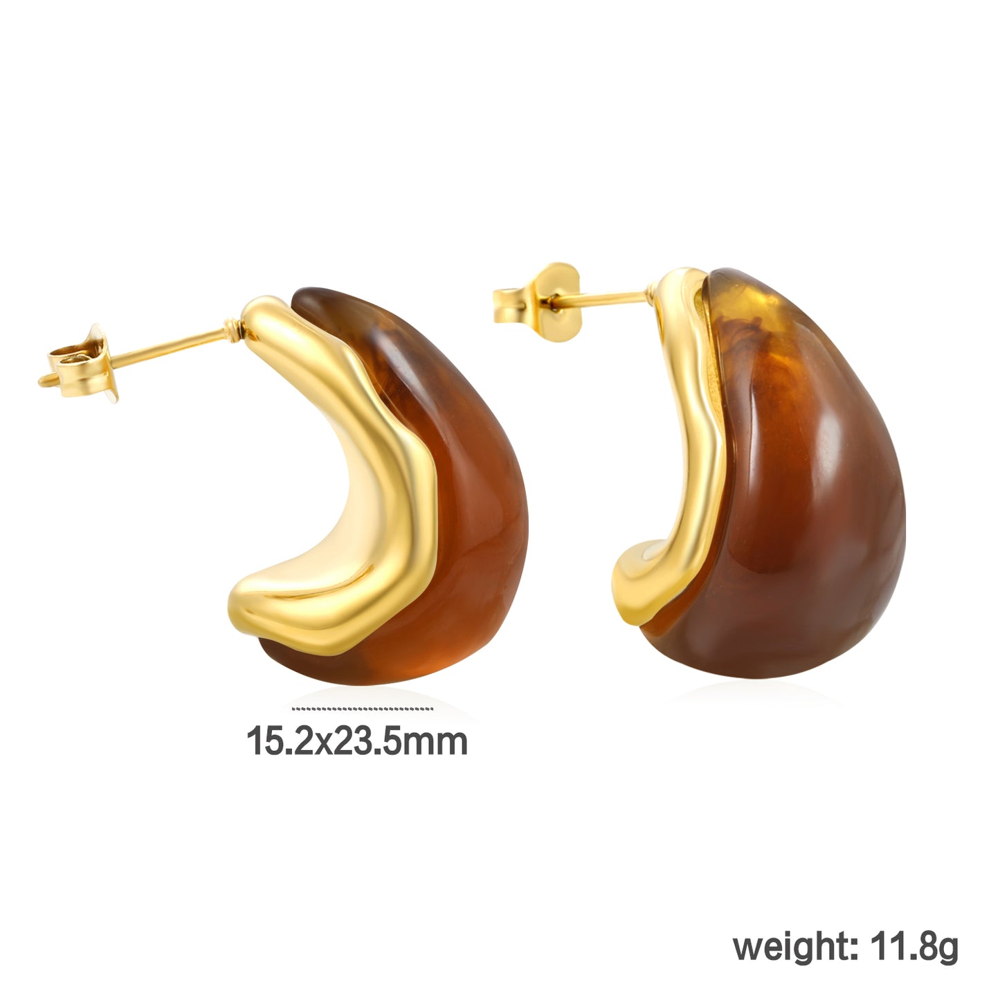 Brown Enamel Earrings