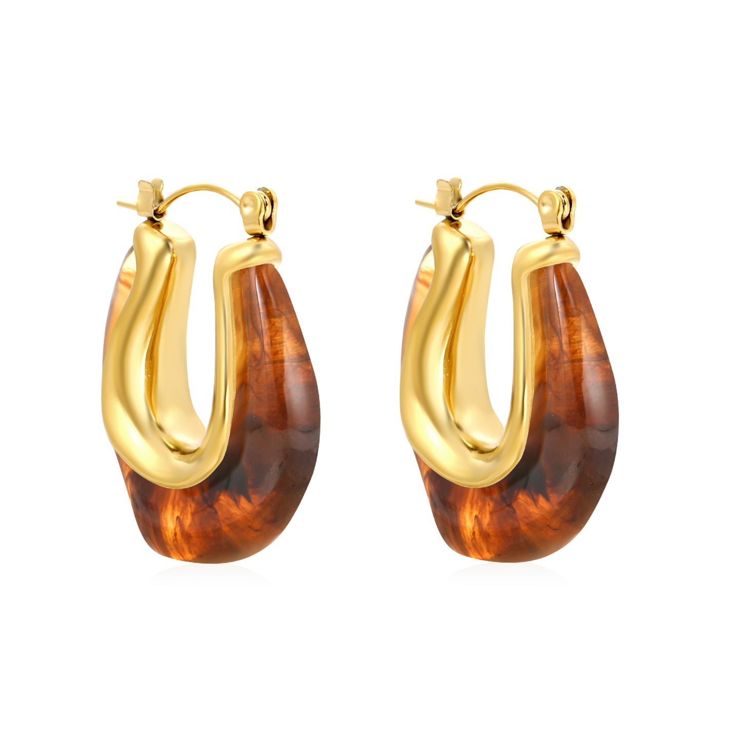Golden Brown Raisin Hoop Earrings