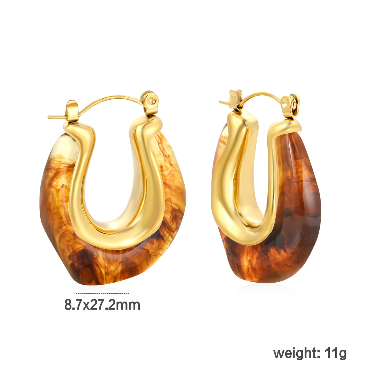 Golden Brown Raisin Hoop Earrings