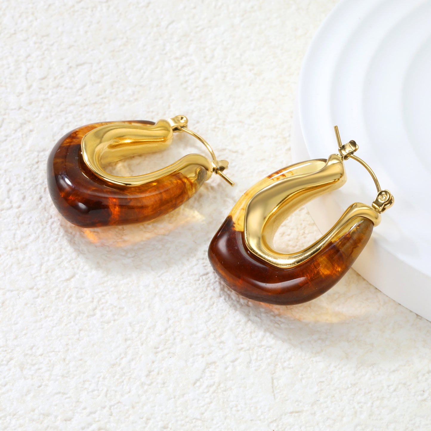 Golden Brown Raisin Hoop Earrings
