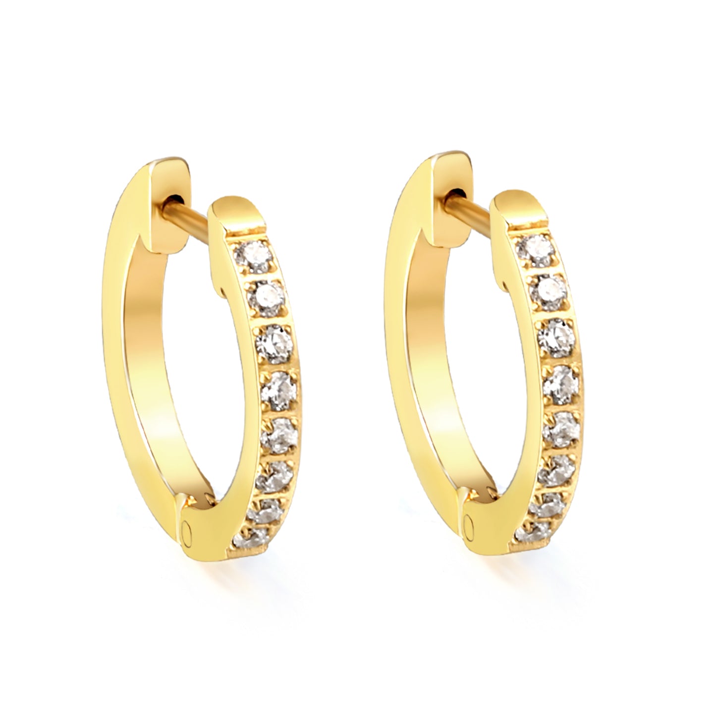 Mini Halo Trace Silver Hoop Earrings