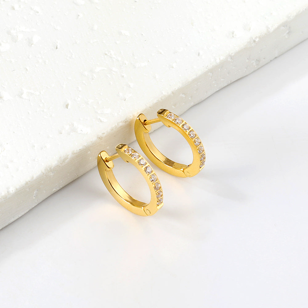 Mini Halo Trace Silver Hoop Earrings