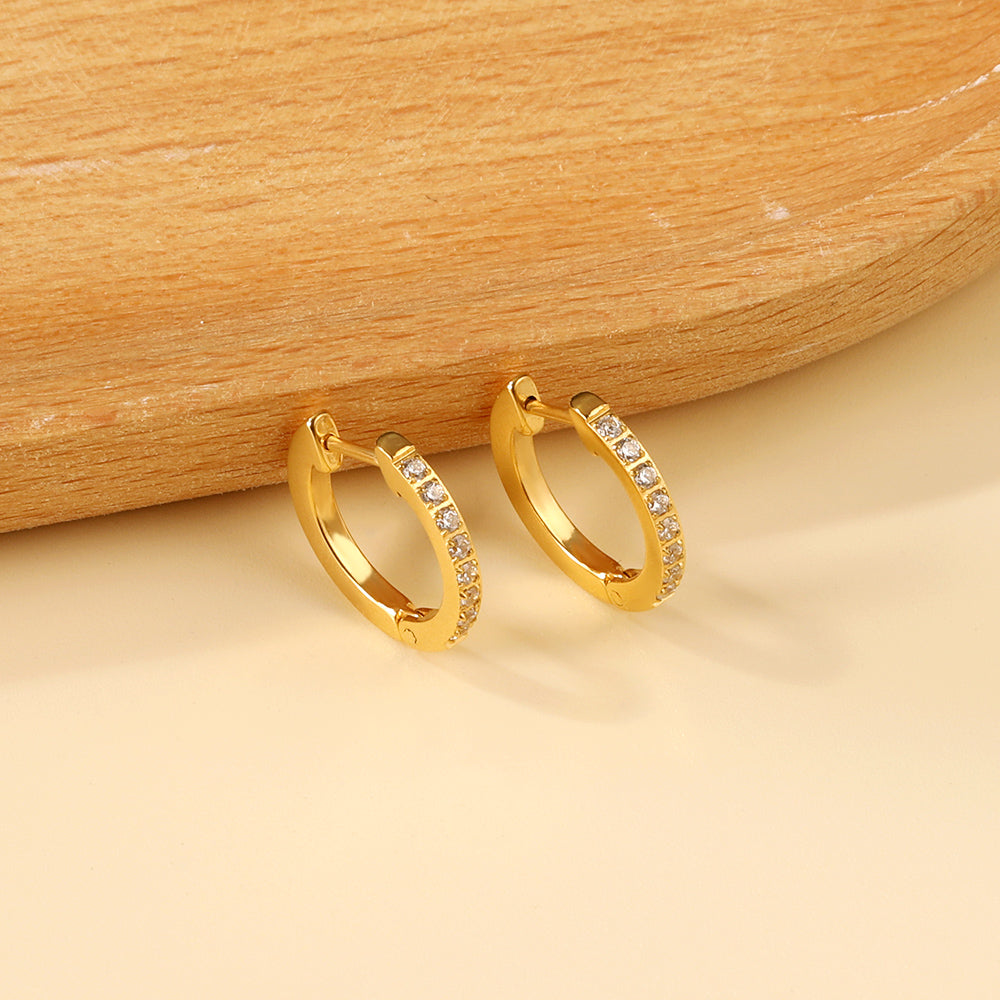 Mini Halo Trace Silver Hoop Earrings