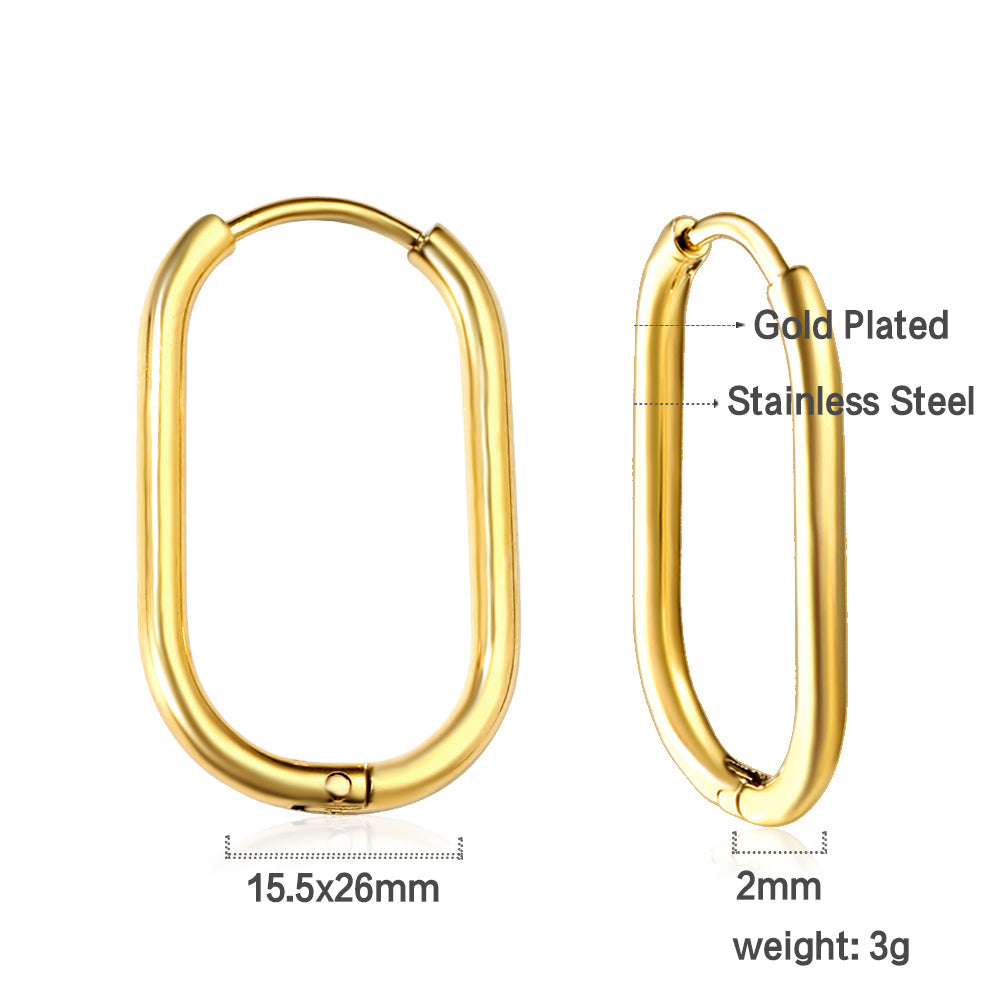 Plain Oval Hoop Earrings
