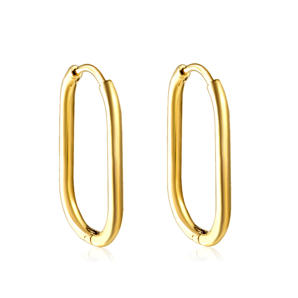 Plain Oval Hoop Earrings