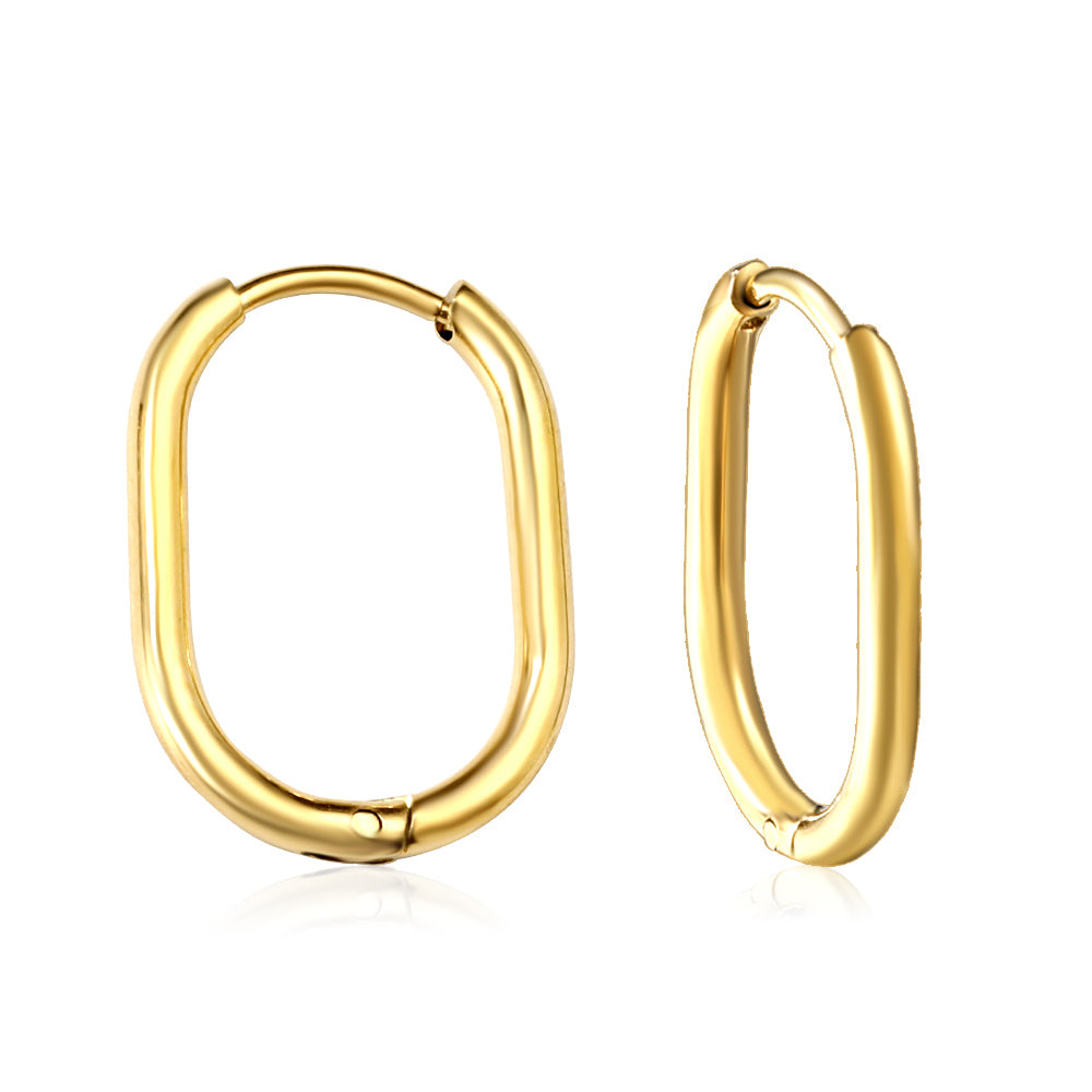 Plain Oval Hoop Earrings
