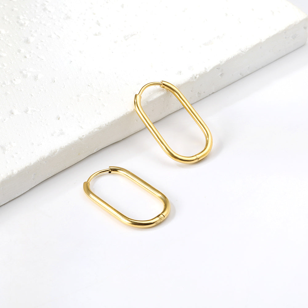 Plain Oval Hoop Earrings