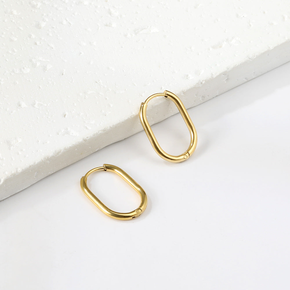 Plain Oval Hoop Earrings