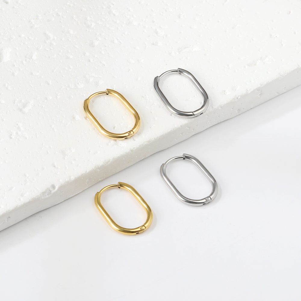 Plain Oval Hoop Earrings