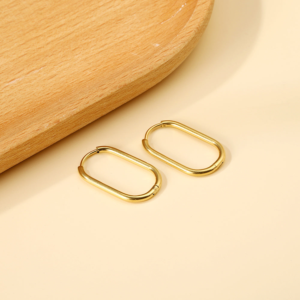 Plain Oval Hoop Earrings