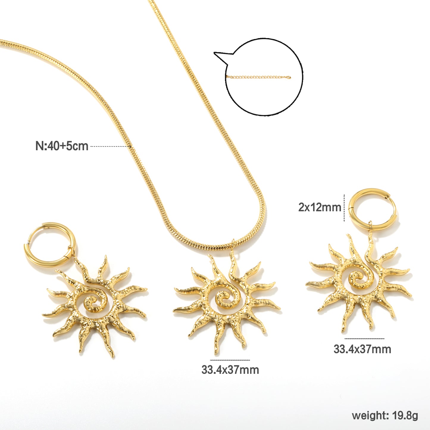 Glowing Sun Pendant Set