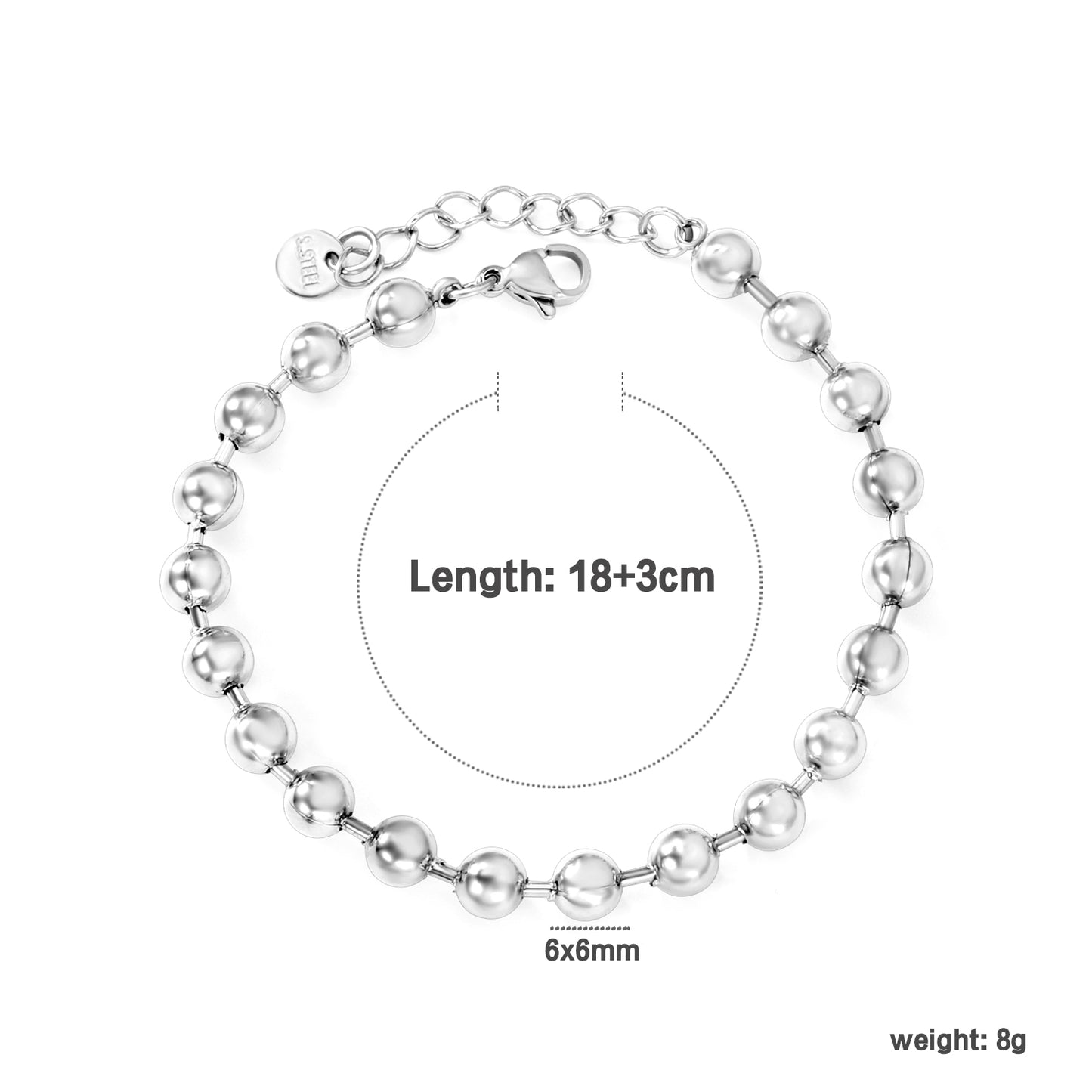 Silver Beaded Bracelet