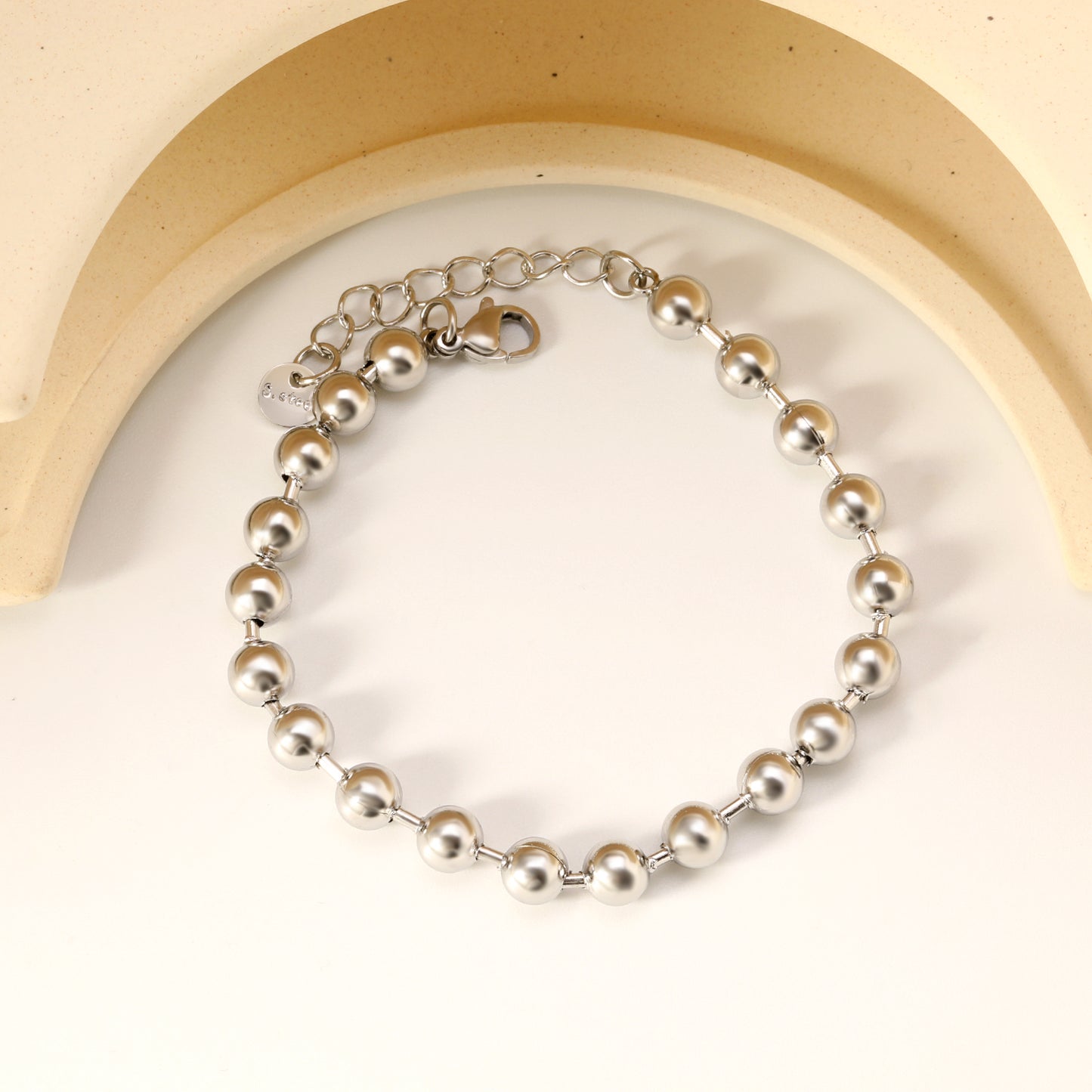 Silver Beaded Bracelet