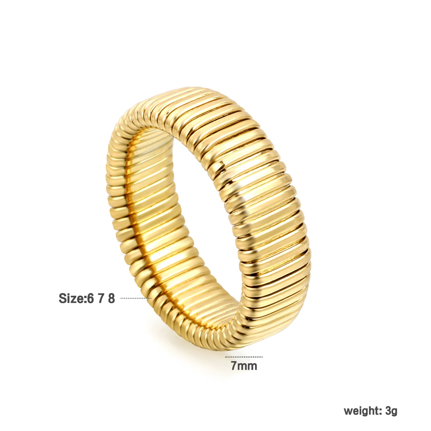 Grooved Gold Ring