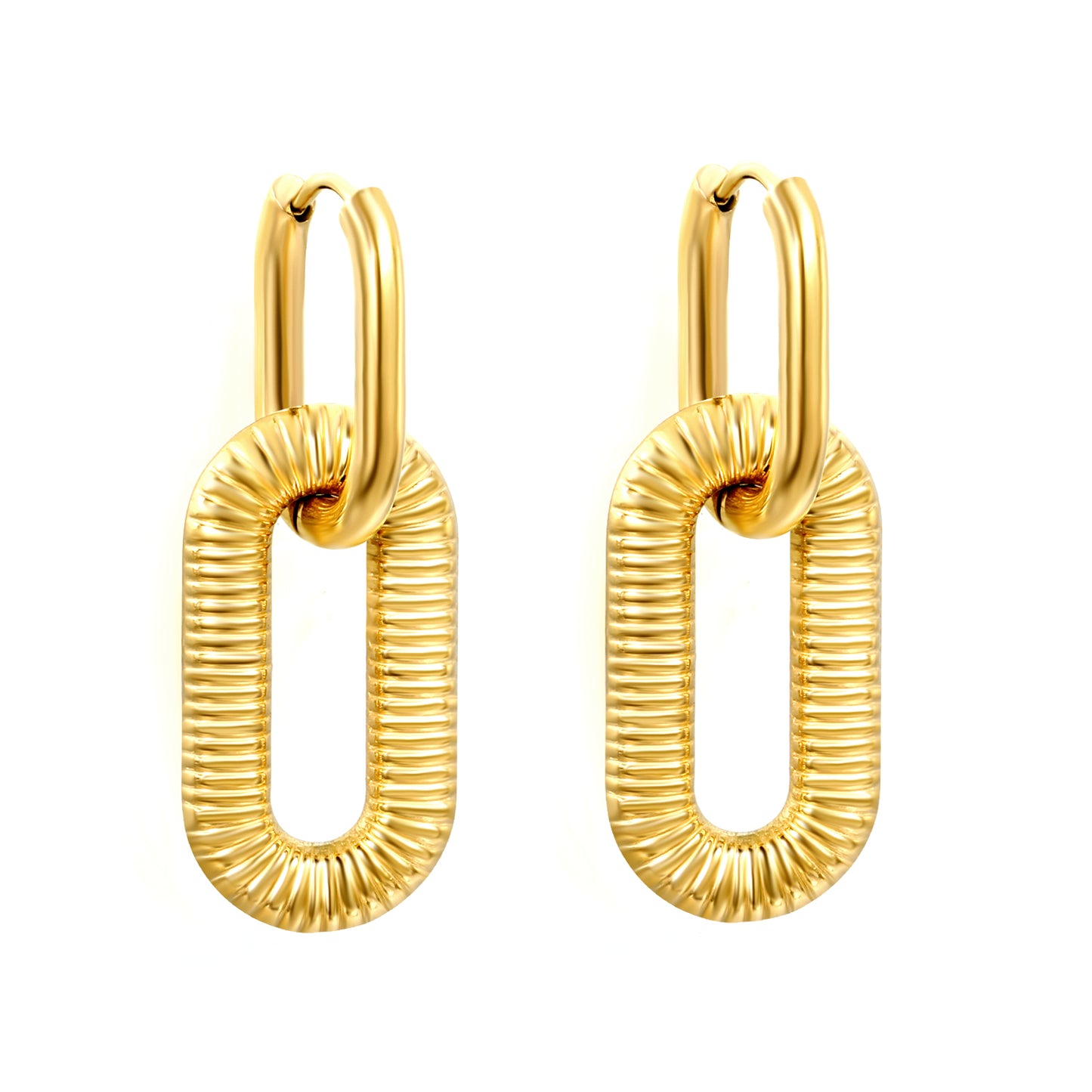 Gold Plated Coil Drop Earrings