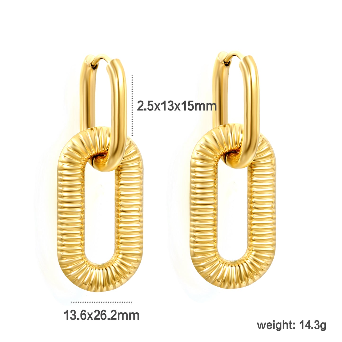 Gold Plated Coil Drop Earrings