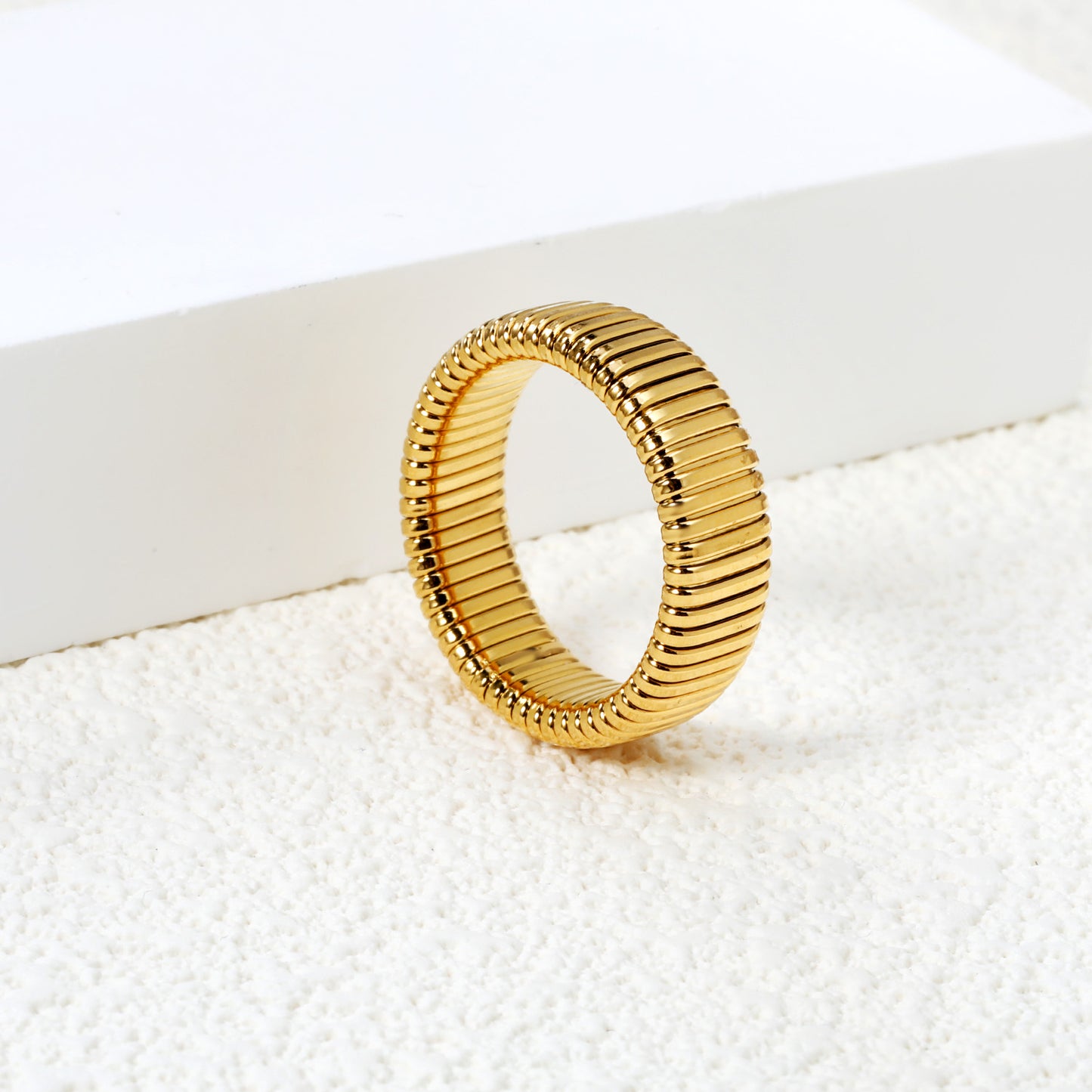 Grooved Gold Ring