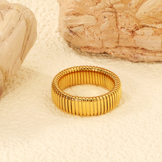 Grooved Gold Ring
