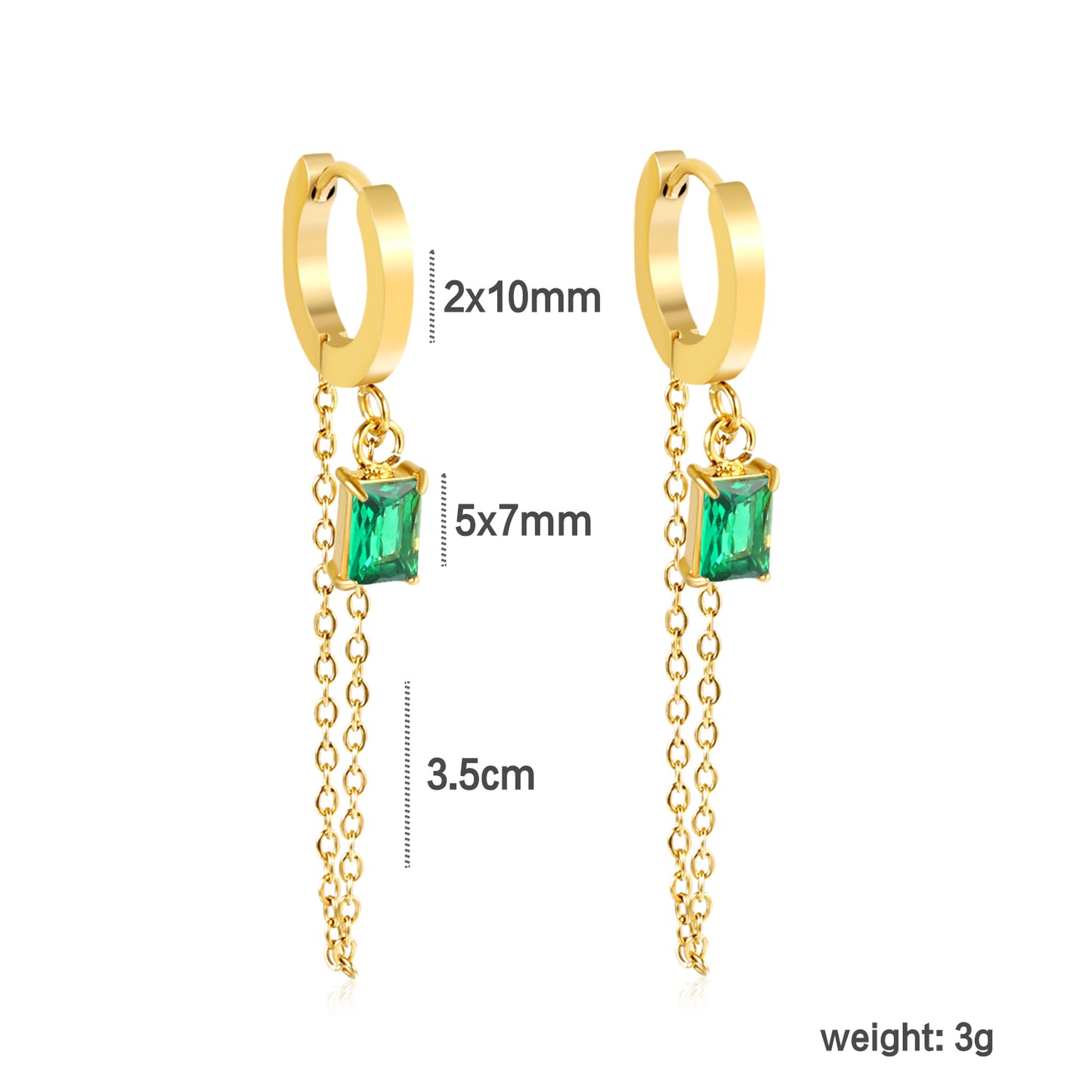 Hoop & Dangling Chain Earrings