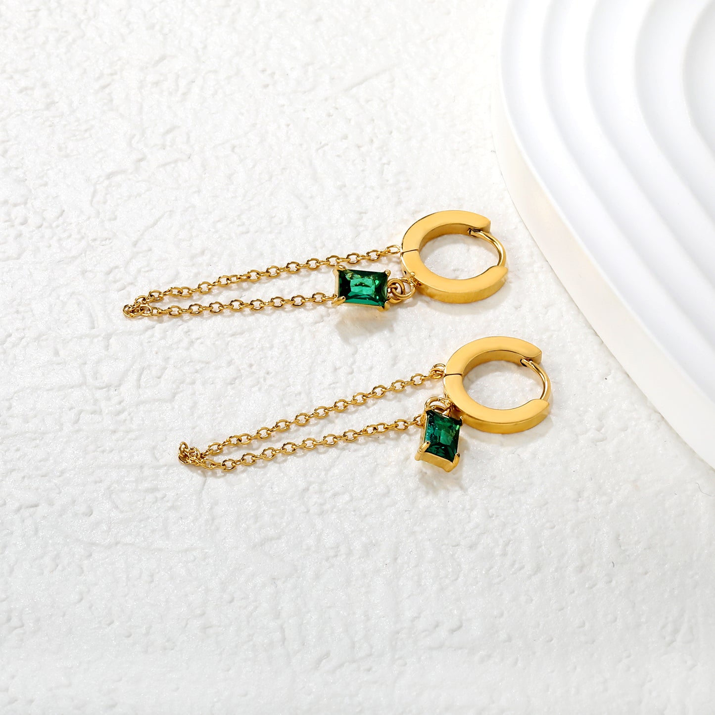 Hoop & Dangling Chain Earrings