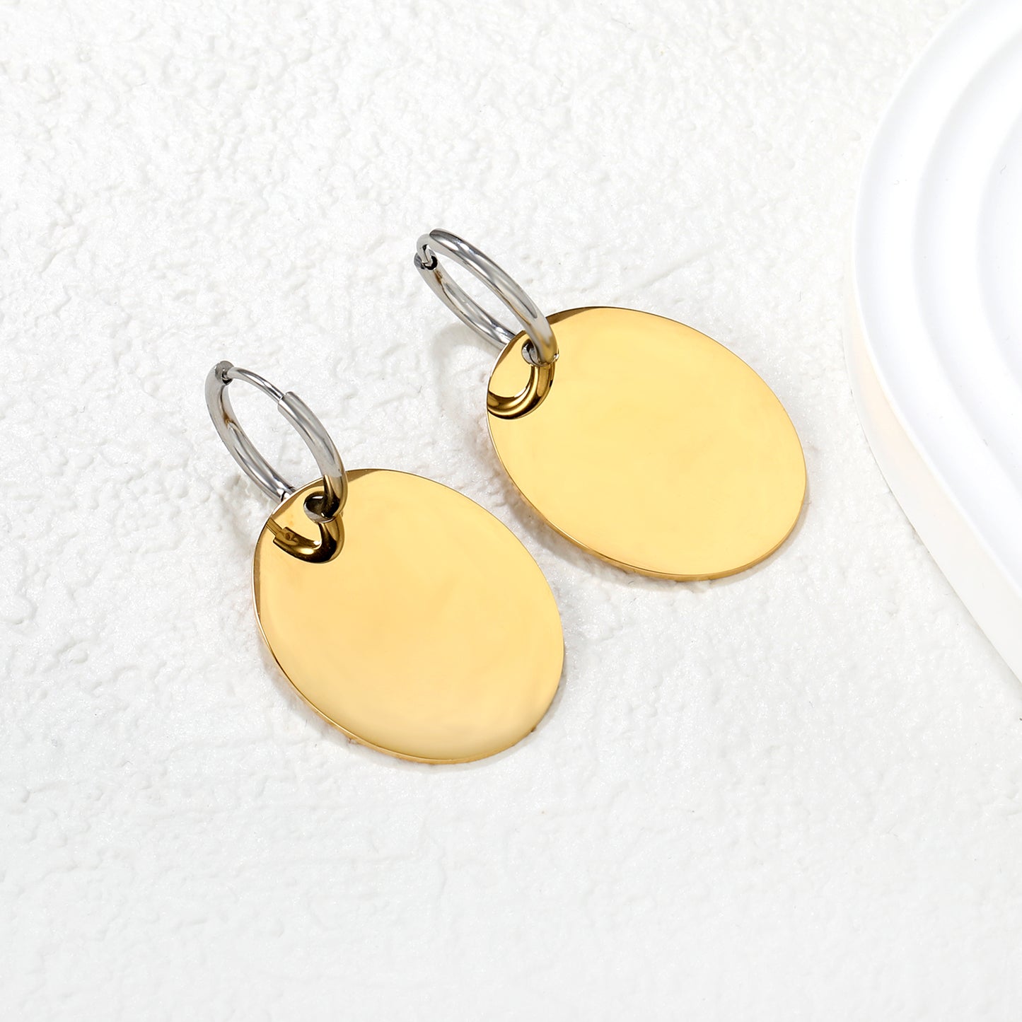 Interlock Oval Drop Earrings