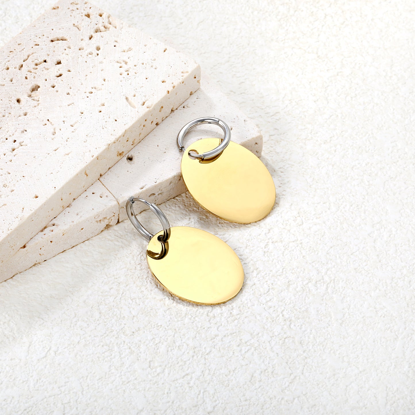 Interlock Oval Drop Earrings