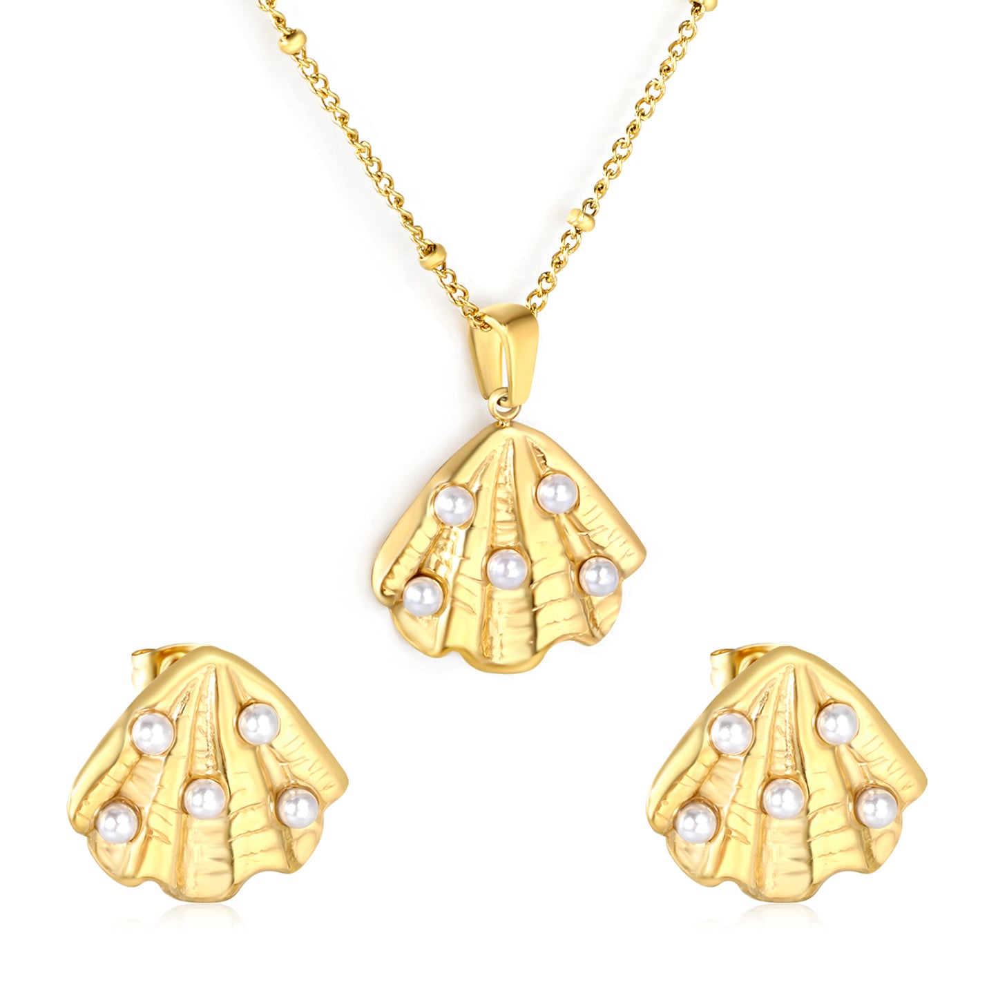 Ocean Pearl Shell Necklace Set