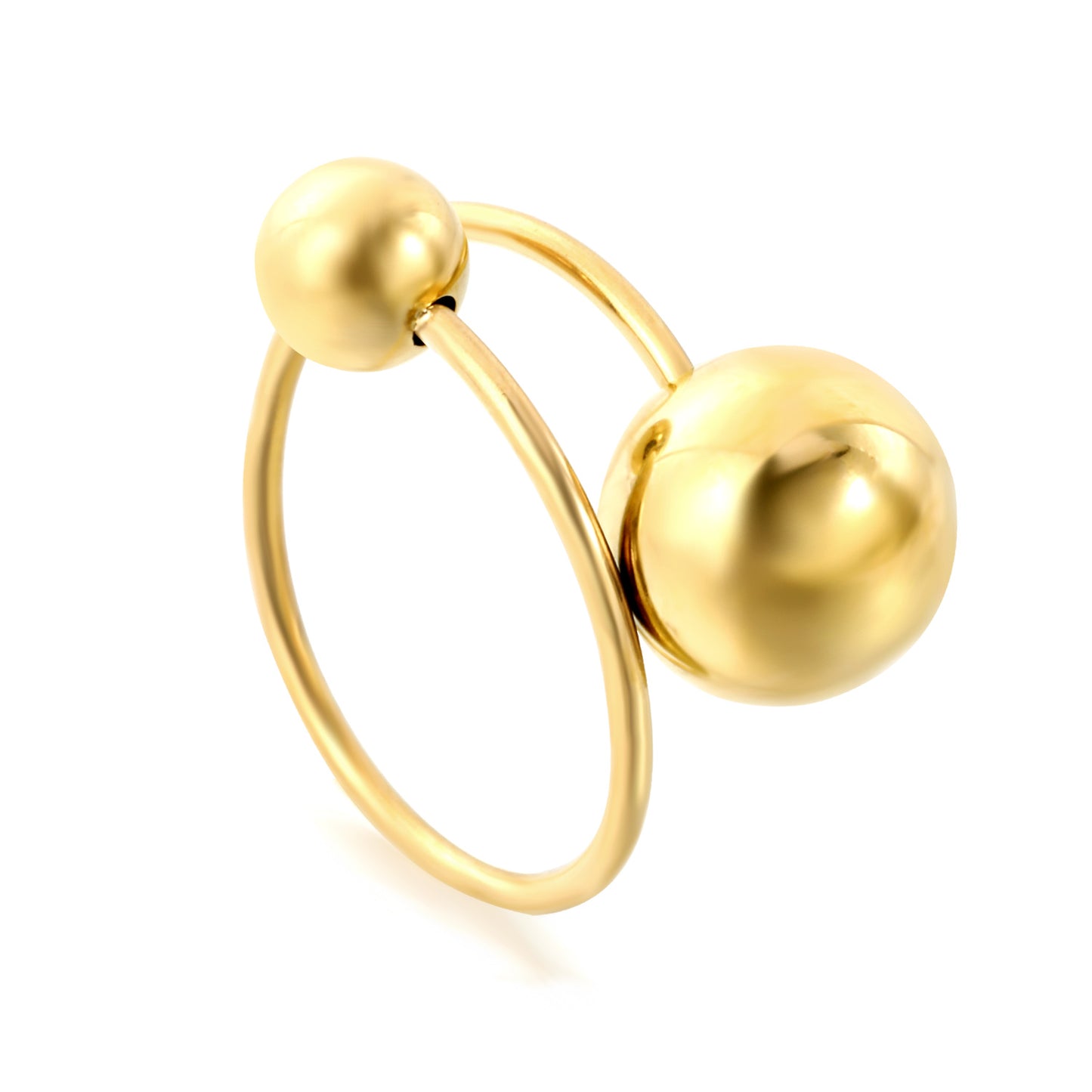 Ball Adjustable Gold Ring