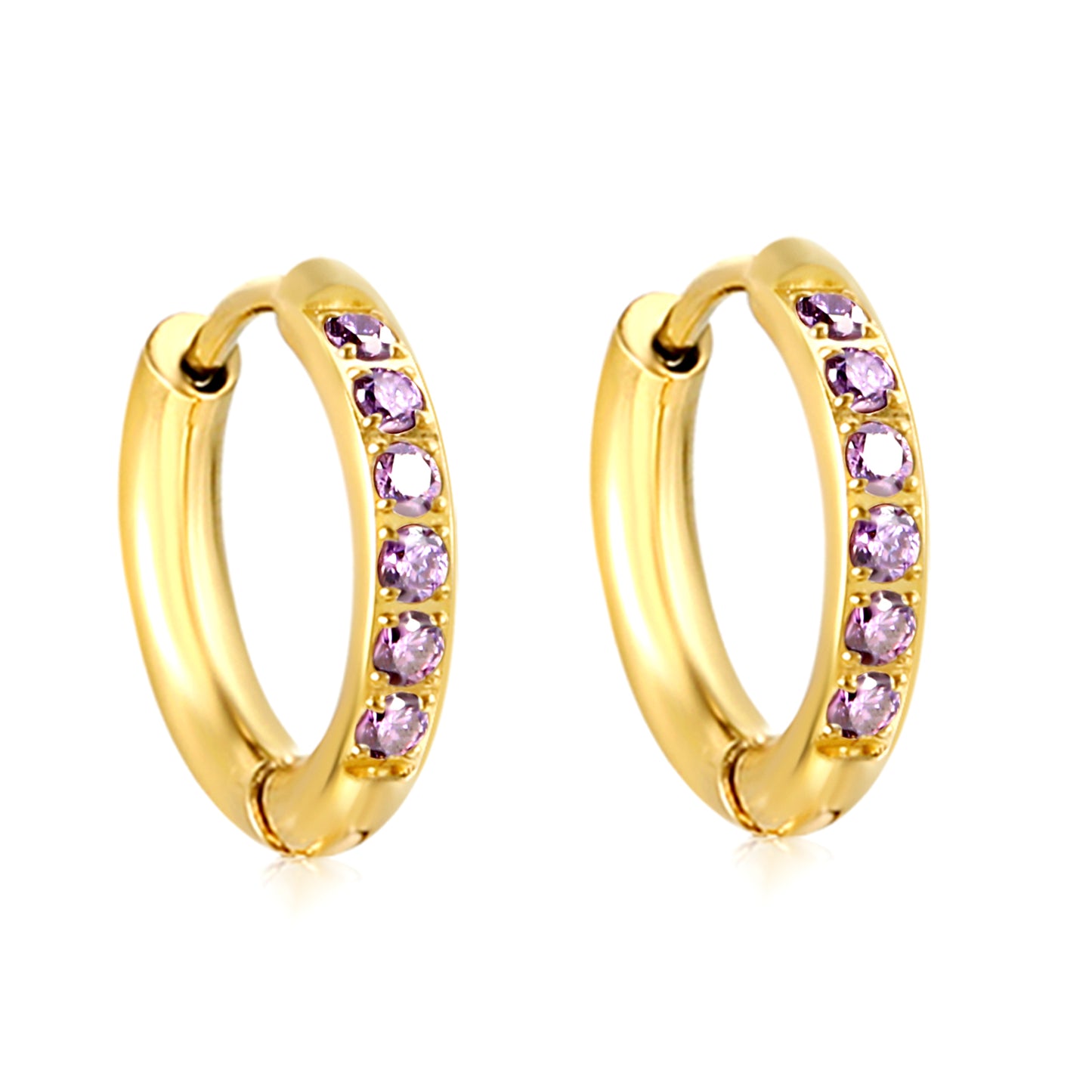 Mini Signature Amethyst Hoop Earrings
