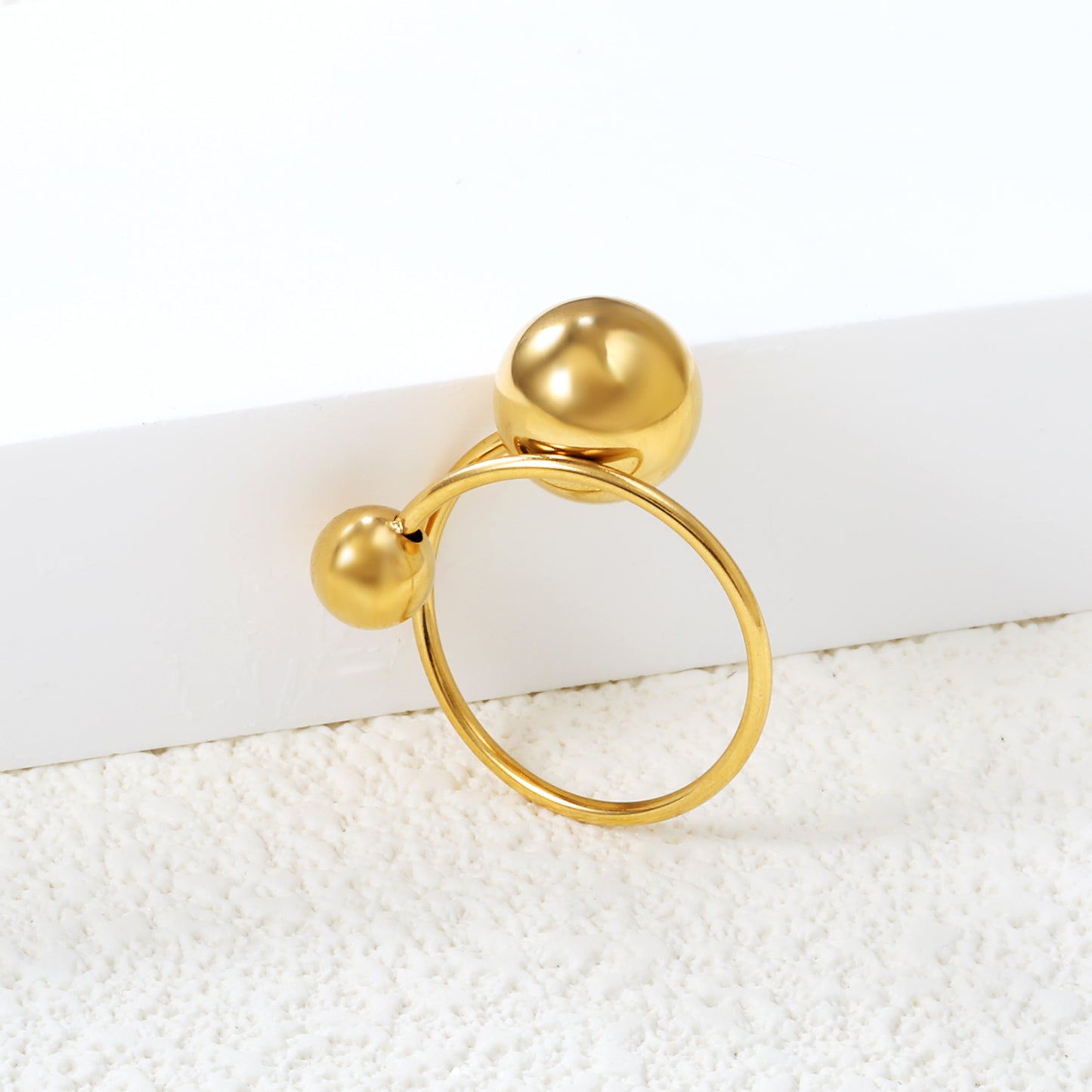 Ball Adjustable Gold Ring