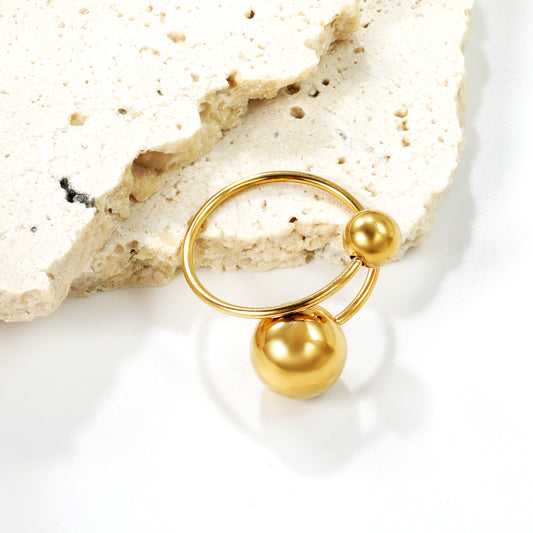 Ball Adjustable Gold Ring